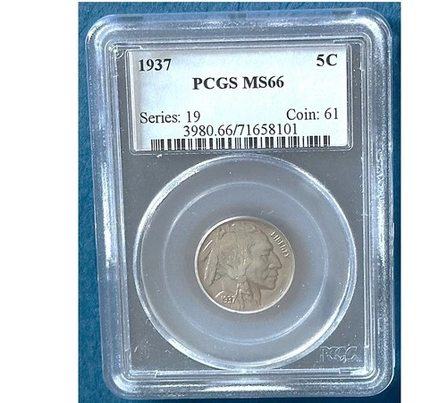 1937-P Buffalo Nickel PCGS MS66 Lustrous Surfaces