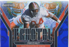 2025 Panini Prizm Black - Fractal Charles Haley #2 Blue Prizm /199
