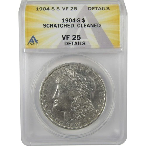 1904 S Morgan Dollar VF 25 Details ANACS Silver $1 Coin SKU:I21138