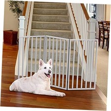 Pet Gate - 3-Panel Indoor Foldable Dog Fence for Stairs, 3 Panel White
