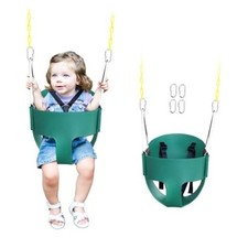 High Back Full Bucket Toddler Swing Seat with 3- Point Adjustable Safety Green