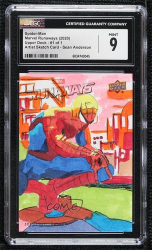 2020 Upper Deck Marvel Runaways 1/1 Sean Anderson CGC 9 Mint Auto Sketch p1l
