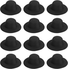 Mini Formal Hats, Miniature Doll Hats Mini Top Hat for Crafts Hair Accessories D