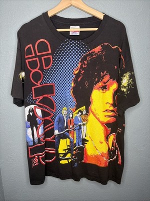 Very Rare 1992 The Doors Jim Morrison Vintage T-shirt All Over Print Black XL