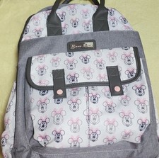 Minnie Mouse Disney Diaper Bag traveling backpack Gray, Pink, great cond