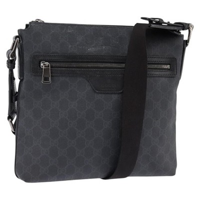 人気　GUCCI GGスプリーム レザー　ロゴ　322279 ショルダーバッグ GUCCI GG Supreme Shoulder Bag PVC Leather Black Silver 322279 Auth