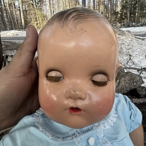 1920's E.I.H Co A Horsmans Doll Composition Baby Sleepy Gender Neutral - Picture 3 of 23
