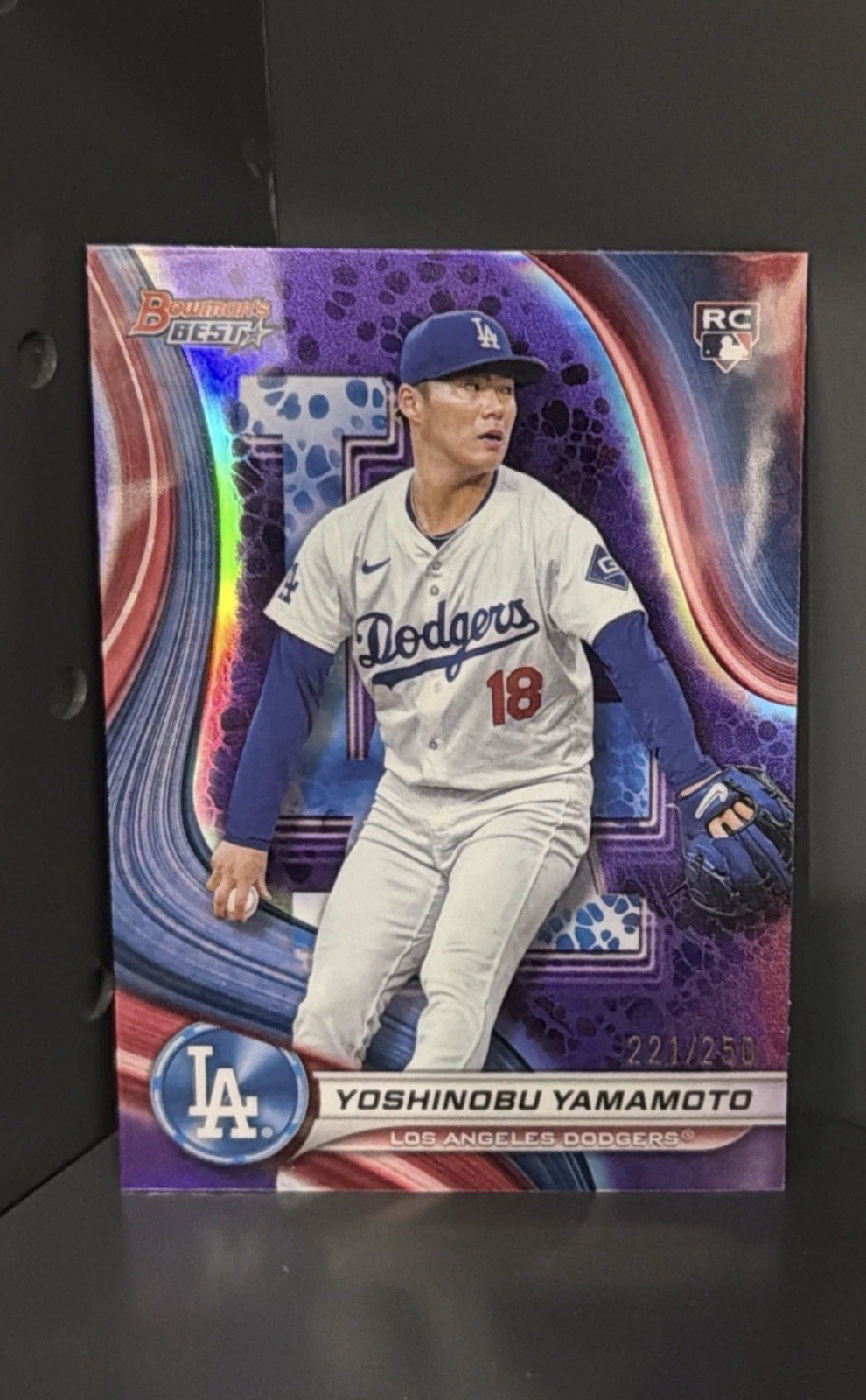 2024 Bowman's Best - Yoshinobu Yamamoto #34 Purple Refractor 221/250 (RC)