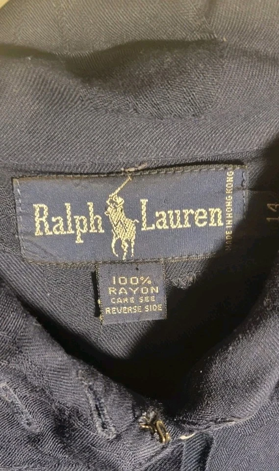 Polo Ralph Lauren лошадь подкова платье синий Classiccore Western винтажный - Изображение 4 из 4