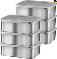 6 StüCk Frischhaltedosen Mit Deckel, 1100Ml Meal Prep Boxen, Edelstahl