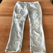 Levi's 721 Skinny Jeans Women 33 Blue High Rise Distressed Stretch Preppy