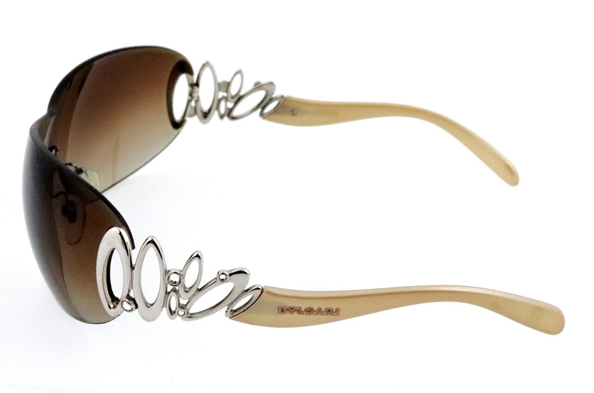New BVLGARI BV 6029-B 102/13 Brown Shield Crystal Encrusted