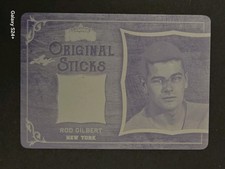 Rod Gilbert 1/1 2016 Leaf Lumber Kings Hockey Game Used Stick Plate 