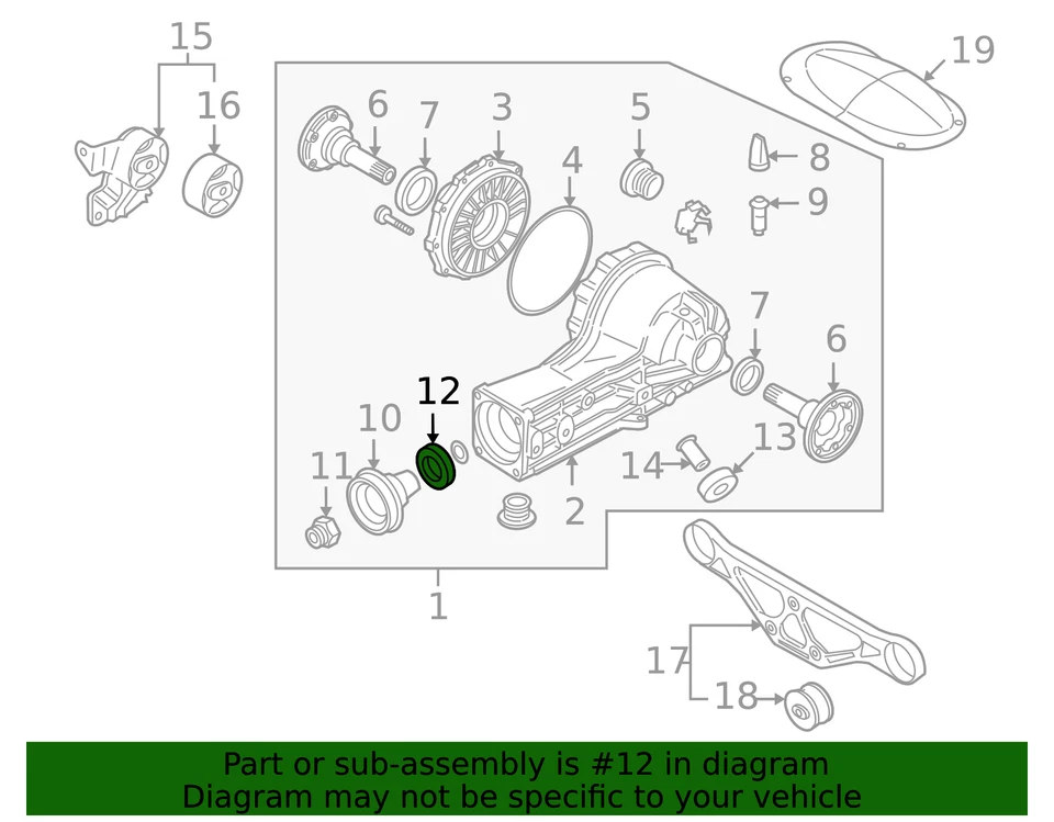 Genuine Audi Pinion Seal 857-525-275 — 第 2/3 张图片