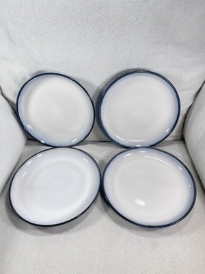 Set 4 Sango Concepts Eggplant 4942 Salad Plates 8.5  Blue Band