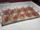 Set of (10)Vintage Mini Pink Depression  Sherbert Cups