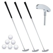 3 Sets Golf Putter Two Ways for Men Women Kids Club with 6 black, silver