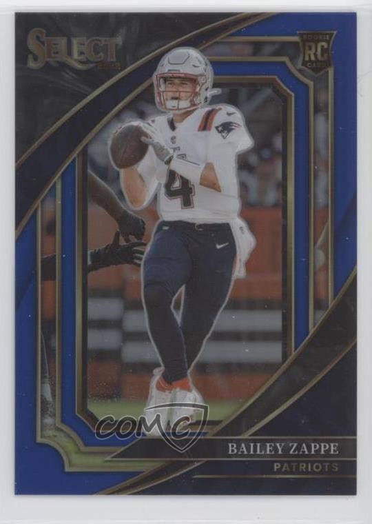 2022 Panini Select Suite Level Blue Prizm 13/99 Bailey Zappe #318 Rookie RC 10ek