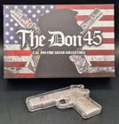 the DON 45 President Trump USA America 2oz 999 FINE Silver round bar C5725