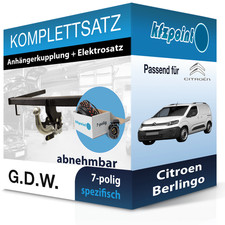 Für Citroen Berlingo 08- G.D.W. Anhängerkupplung abnehmbar + 7polig E-Satz neu