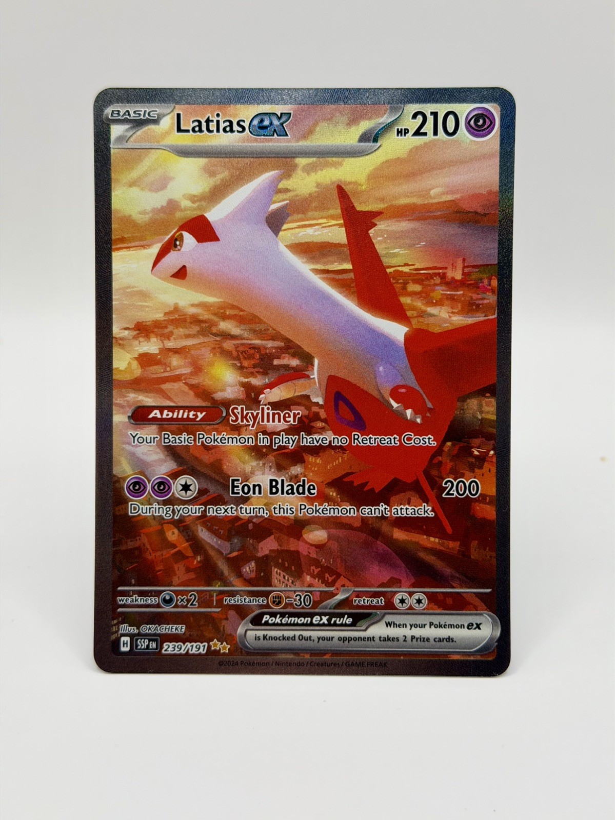 Latias ex 239/191 SIR ⭐️⭐️ Full Art NM - Sv08: Surging Sparks Pokemon TCG