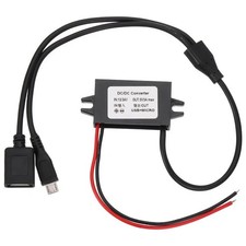 DC 12V/24V to 5V 3A 15W Step Down Converter USB  Micro USB Splitter Cable 