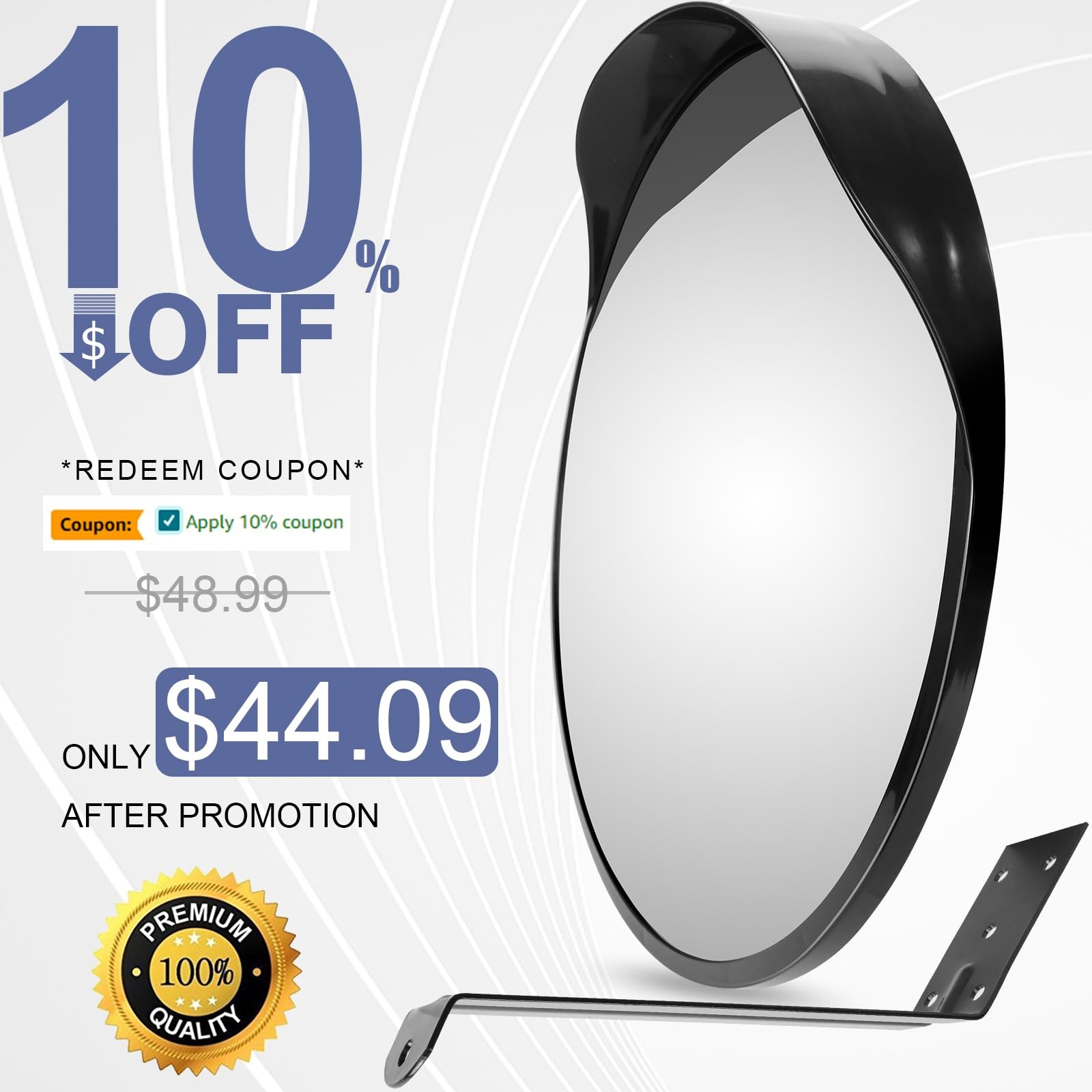 moveland 18 Inch Convex Security Mirror for Parking Assist, Adjustable Wide