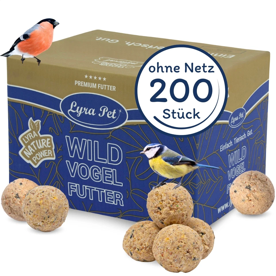 200 Meisenknödel ohne Netz à 90 g = 18 kg Vogelfutter Wildvogelfutter Lyra Pet®