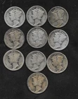 LOT 4 10 MERCURY DIMES ALL 1920'S
