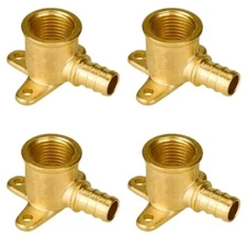 4-Pack Pex Drop Ear Elbow 1/2", No Lead Brass Fittings, UPC Certified, ASTM F180