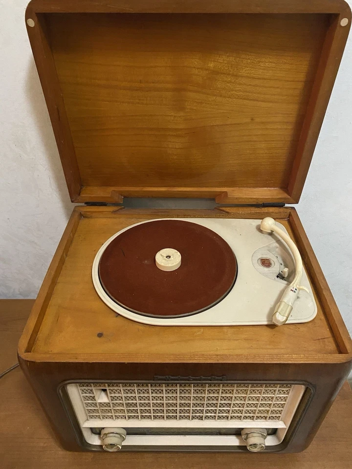 RADIO Vintage A VALVOLE PHILIPS HI 450 A Anni 50 Giradischi Non Funziona - Imagen 3 de 4