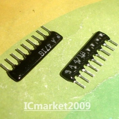 50 PCS A09-471G A 471G 470 ohm 470R 8 Commoned Resistor Network Array 9 PIN &ex