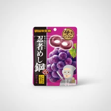 UHA Mikakuto Ninja Meshi Steel Grape Hard Gummy Candy Unique Chew Japanese Snack