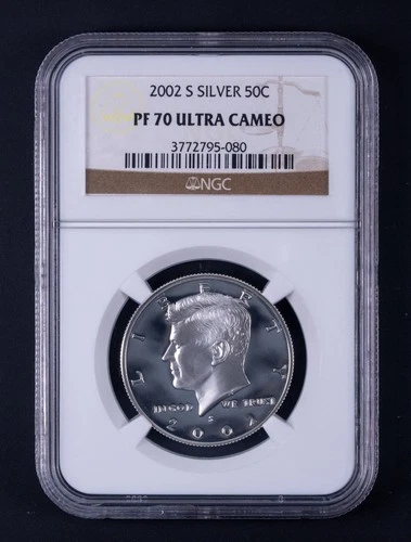 2002-S Silver Kennedy Half Dollar Proof NGC PF70 Ultra Cameo BB080