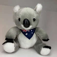 Koala Plush 9" Australian Flag Bandana Stuffed "Happy Memories From Australia"