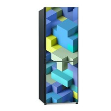 Removable Decor Fridge Freezer Sticker Decal colourful geometric cube abstract