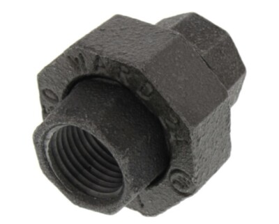 6 Pack 1/2  Union Class 300# Black Malleable Iron - Ward MDG D.B300U