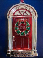 2018 1ST FIRST CHRISTMAS IN OUR NEW HOME RED DOOR ORNAMENT EUROPEAN CRYSTALS NIB