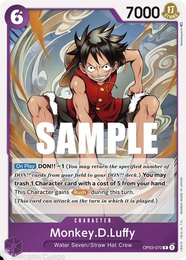 OP03-070 Monkey.D.Luffy :: Rare One Piece TCG Card :: OP03