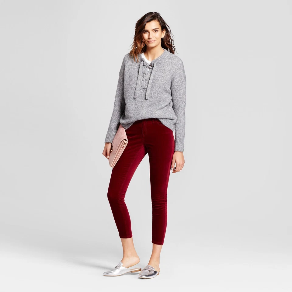 Women's Jean High Rise Skinny Velveteen - Mossimo™ Burgundy Red - Image 4 of 4