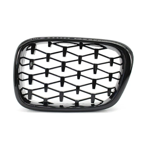 For BMW 5 Series E39 M5 1999-2003 Pair Black/Chrome Front Diamond Kidney Grilles - Picture 16 of 21