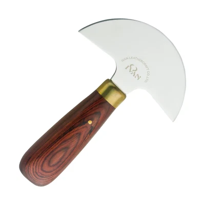 LANGLAUF SCHUHBEDARF Ivan Edelstahl Halbmondmesser 112mm Sattlermesser Kürschnermesser Kopfmesser