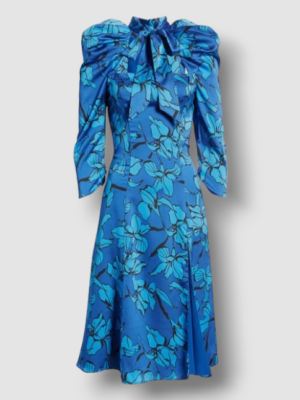 blue floral ruched midi dress zoe kratzmann / halo dress main image 1