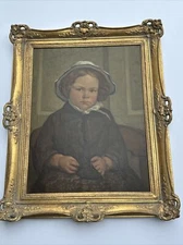 FRANK TOLLES CHAMBERLIN PAINTING OIL PORTRAIT CHILD LISTED FAMOUS ANTIQUE 1934
