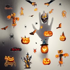 Creepy Halloween Window Cling,9 Sheets 95 PCS Double Sided Party Decorations