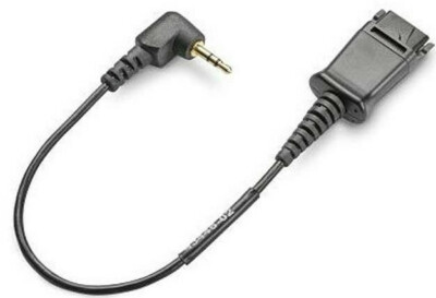 PLANTRONICS 2.5mm Male Plug to Quick Disconnect Adapter Converter Cable 43038-01
