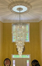 Chandelier with Asfour Crystal 22 Light Fixture Foyer Entryway Dining Room 65