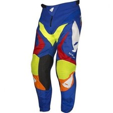 PANTALONE MOTO CROSS ENDURO UFO MODELLO SHADE GEAR BLU ROSSO GIALLO NEON