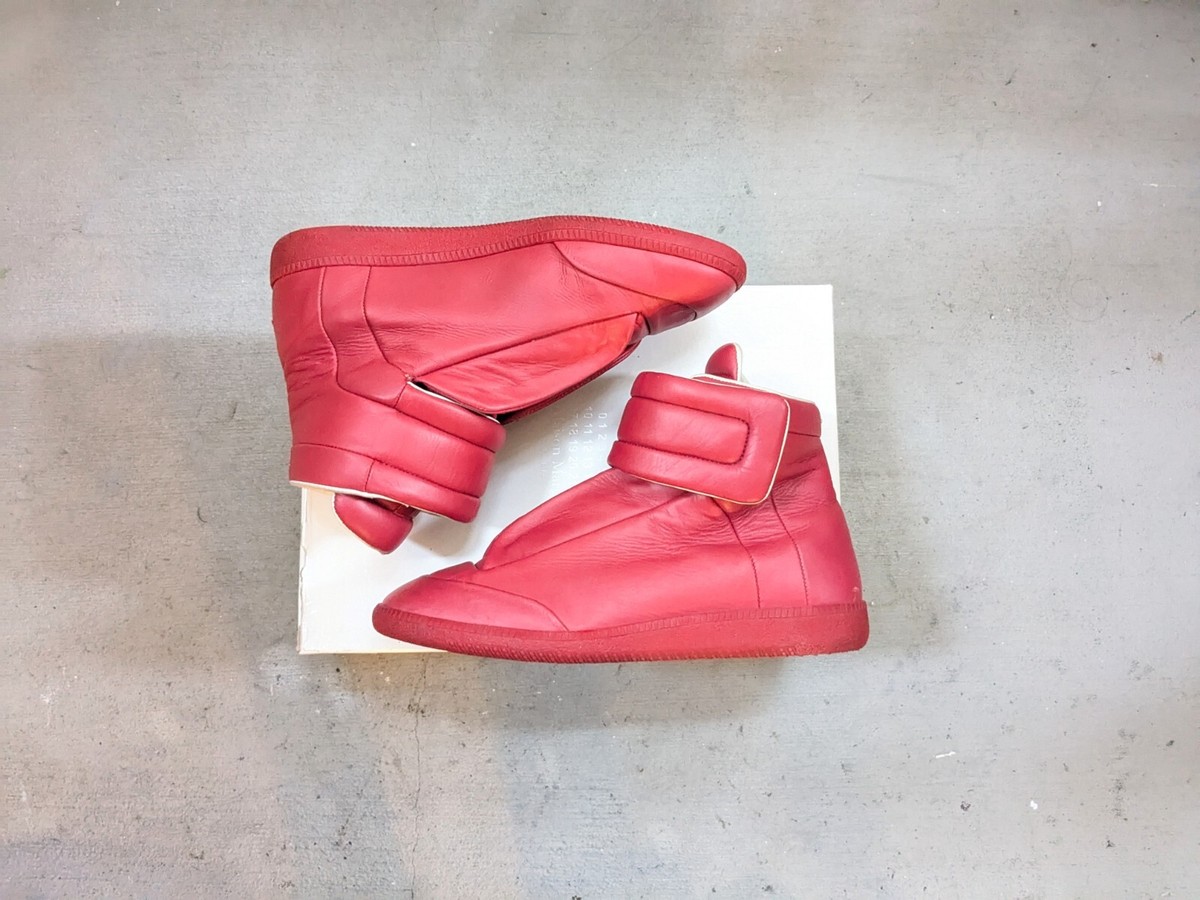 Maison Margiela Future Red Men 9 42 Leather High Top Sneakers