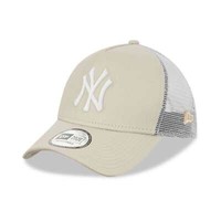 New Era 9FORTY New York Yankees A-Frame Trucker Cap Beige